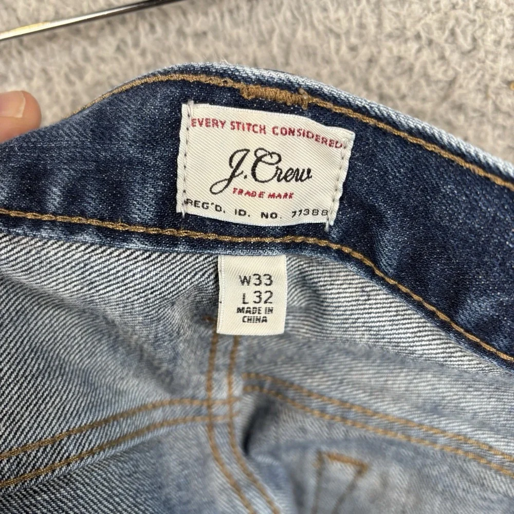 J Crew 484 Slim Fit Jeans Men's‎ 33x32 Blue Denim Whiskered 100% Cotton